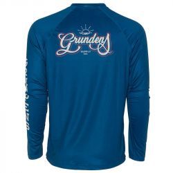 Футболка Grundens Solstrale Lightweight Crew Top (Deep Water Blue Print, S)