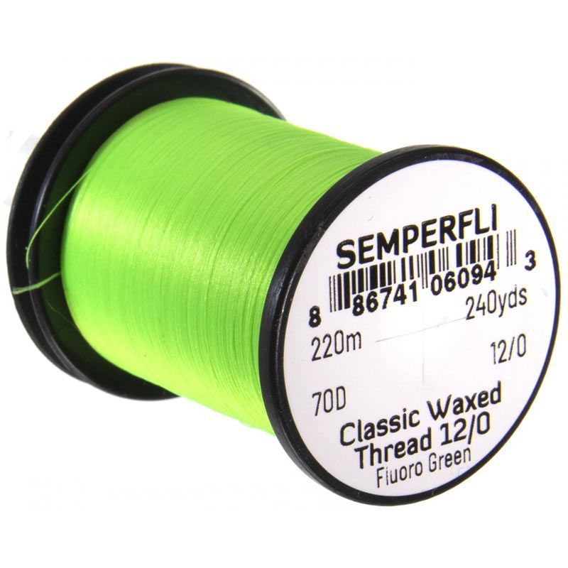 Монтажная нить Semperfli Classic Waxed Thread (Fluoro Green, 240 Yards, 18/0)