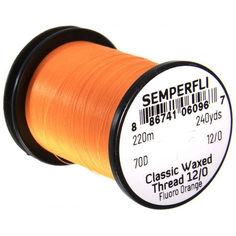 Монтажная нить Semperfli Classic Waxed Thread (Fluoro Orange, 240 Yards, 18/0)