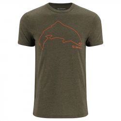 Футболка Simms Trout Outline T-Shirt (Loden Heather, L)