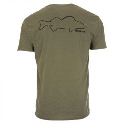 Футболка Simms Walleye Outline T-Shirt (Military Heather, XXL)
