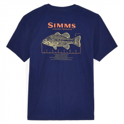 Футболка Simms Bass Ruler T-Shirt (Navy, M)