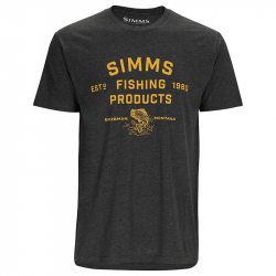 Футболка Simms Stacked Logo Bass T-Shirt (Charcoal Heather, M)