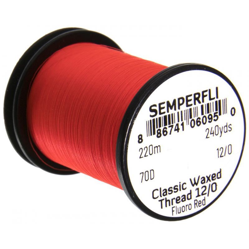 Монтажная нить Semperfli Classic Waxed Thread (Fluoro Red, 240 Yards, 12/0)