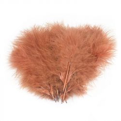 Перо Veniard Turkey Marabou Large selected dyed single colour (Fiery Brown)