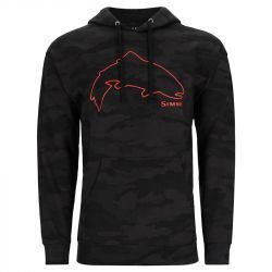 Толстовка Simms Trout Outline Hoody (Woodland Camo Carbon, XL)