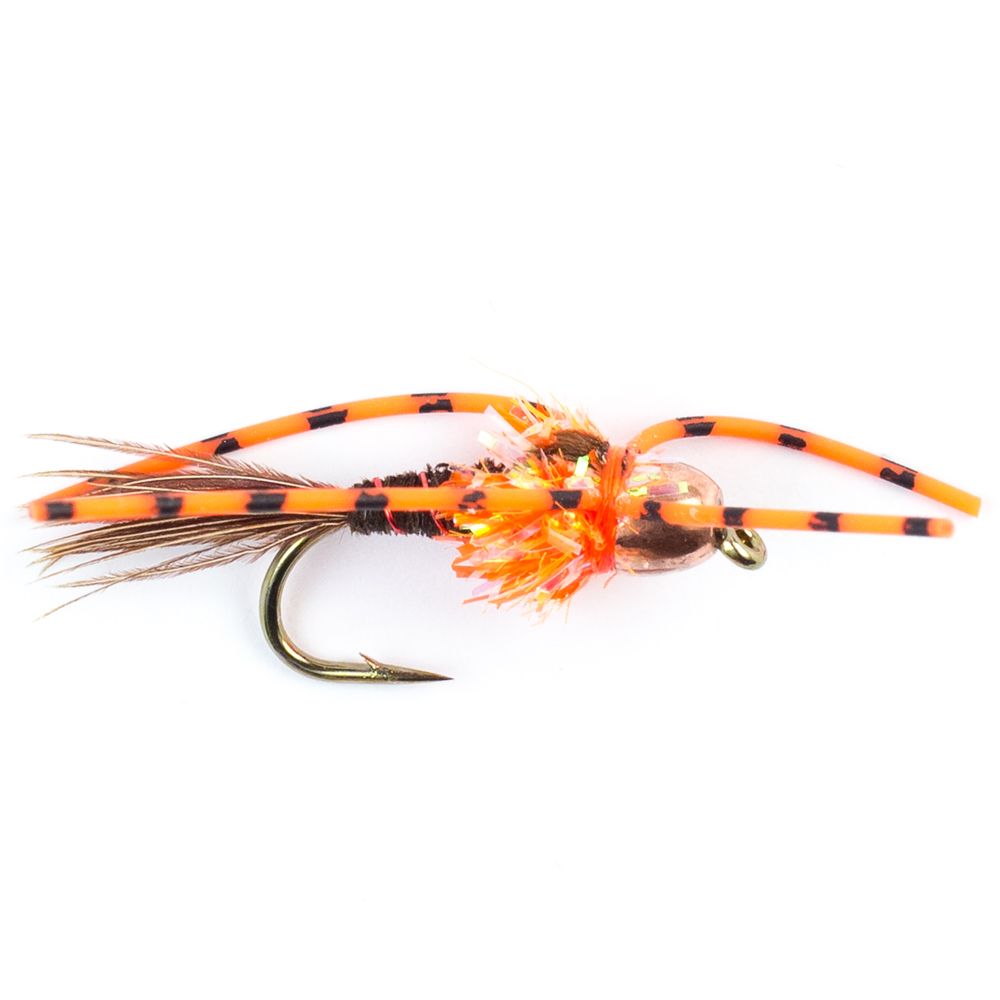 Мушка SF I-Bug w. Orange Rubberlegs Brass Beadhead (#10 (Bronze/Kamasan B175))