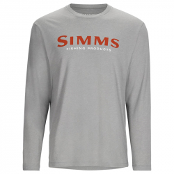 Футболка Simms Logo LS Shirt (Cinder Heather, 3XL)