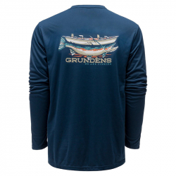 Футболка Grundens Drift Boat LS Tech Tee (Blue Abys, S)