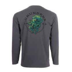 Футболка Grundens Tech Tee LS Shirt (Kraken Print Anchor, XXL)