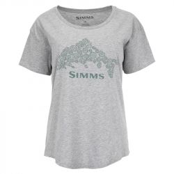 Футболка Simms Women's Floral Trout T-Shirt (Grey Heather, M)