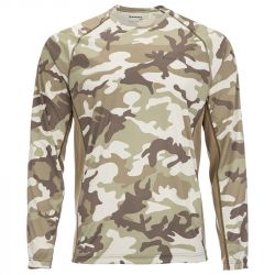 Термофутболка Simms SolarFlex LS Crewneck - Print (Woodland Camo Sandbar, M)