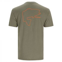 Футболка Simms Bass Outline T-Shirt (Military Heather, XL)