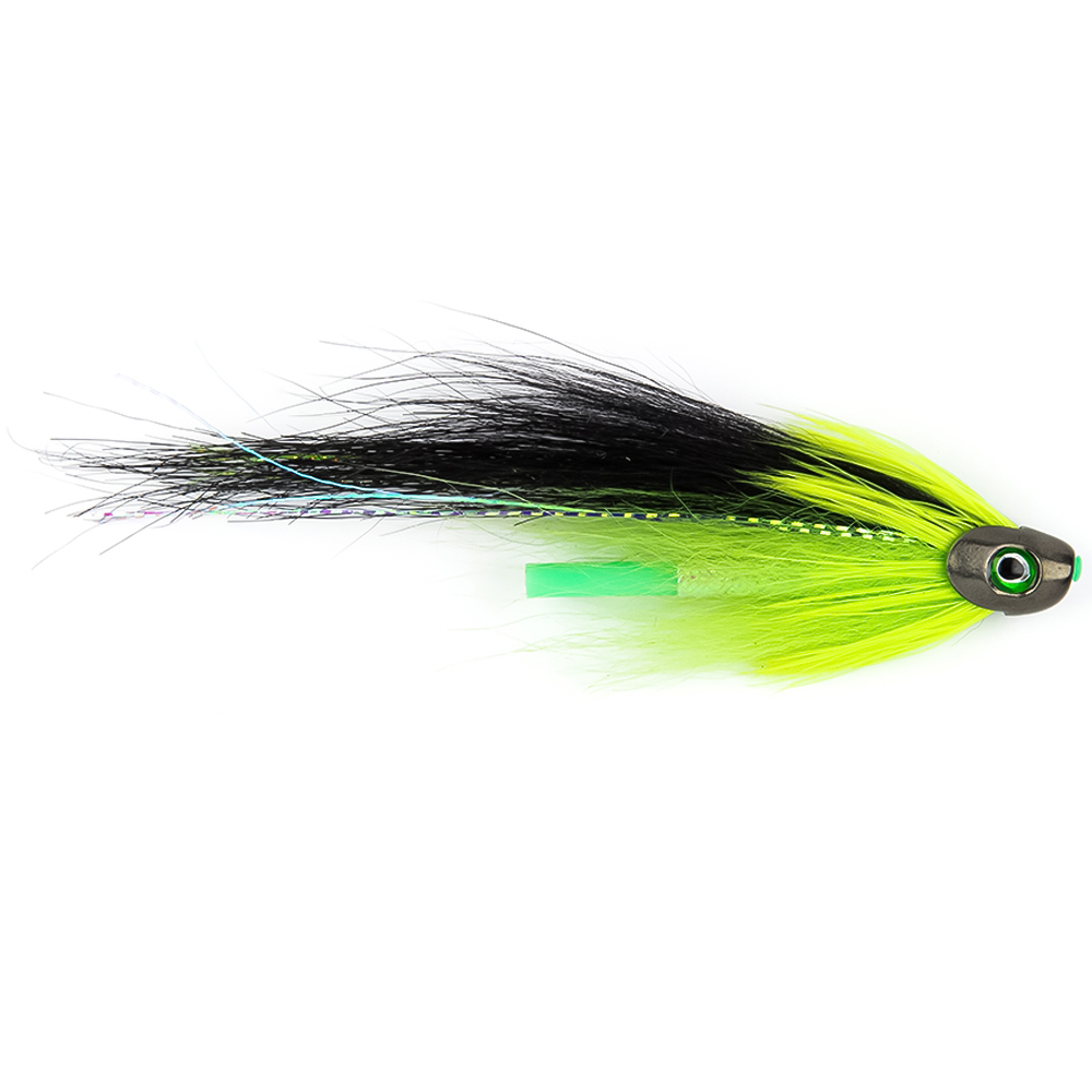 Мушка SF Sun Ray Chartreuse Fish Skull Tube (8cm (1 1/2", Black))
