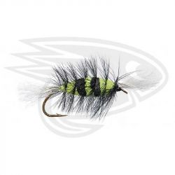 Мушка SF Zebra-Black/Chartreuse-White Tails-Black Hackle Cigar Bomber (#2 (Bronze/Partridge CS42))