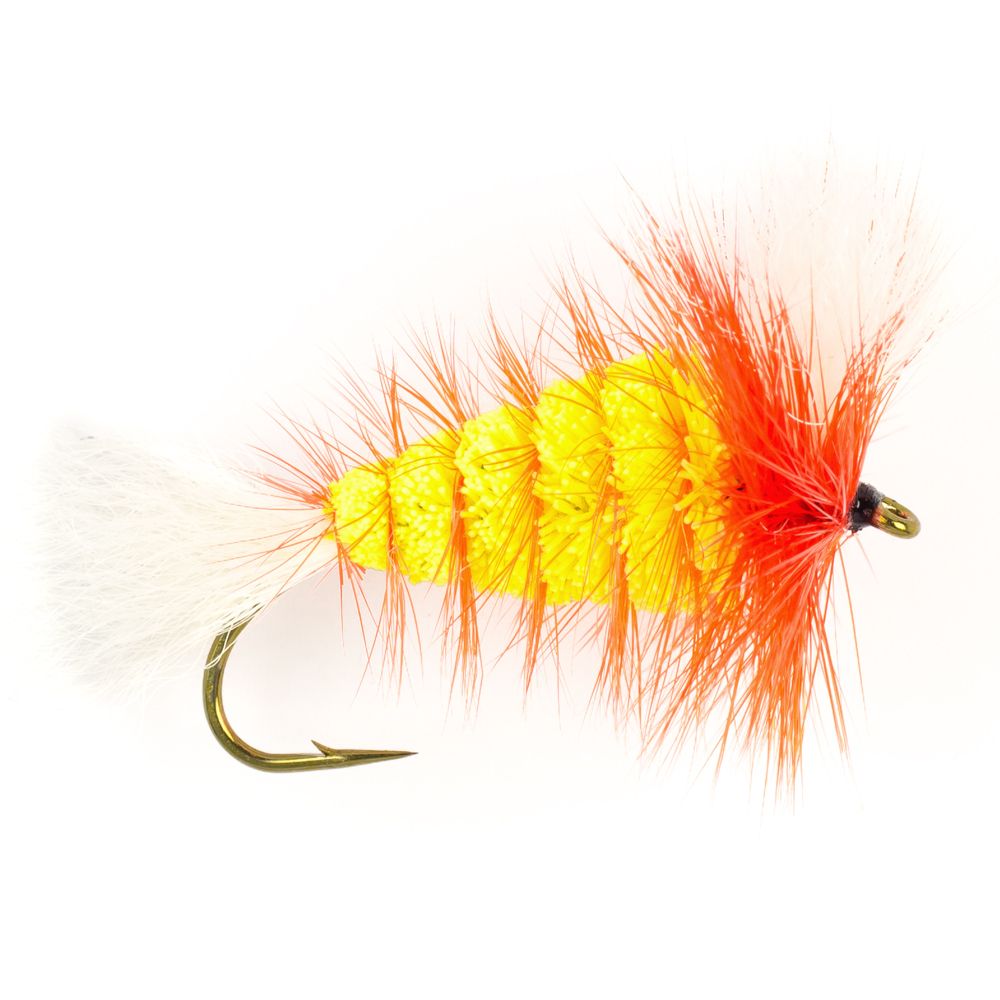 Мушка SF Lime-White Tail-Hot Orange Hackle Wulff Bomber (#4 (Bronze/Partridge CS42))