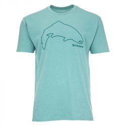 Футболка Simms Trout Outline T-Shirt (Oil Blue Heather, XL)