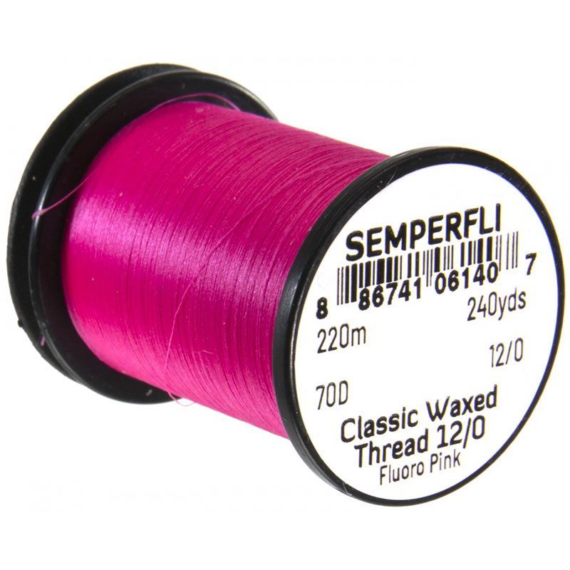 Монтажная нить Semperfli Classic Waxed Thread (Fluoro Pink, 240 Yards, 12/0)