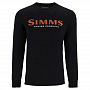 Футболка Simms Logo LS Shirt (Jet Black, L)