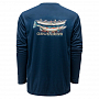 Футболка Grundens Drift Boat LS Tech Tee (Blue Abys, S)