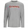 Футболка Simms Logo LS Shirt (Cinder Heather, XXL)
