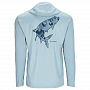 Термофутболка Simms Tech Hoody - Artist Series (Steel Blue/Tarpon, S)