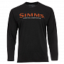 Футболка Simms Logo LS Shirt (Black, L)