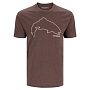 Футболка Simms Trout Outline T-Shirt (Brown Heather, S)