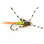 Мушка SF Copper John-Chartreuse w. White Rubberlegs Brass Beadhead (#6 (Bronze/Kamasan B175))