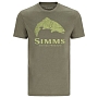 Футболка Simms Wood Trout Fill T-Shirt (Military Heather/Neon, XL)