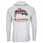 Термофутболка Simms Tech Hoody - Artist Series (Trout Logo Flame/Sterling, M)